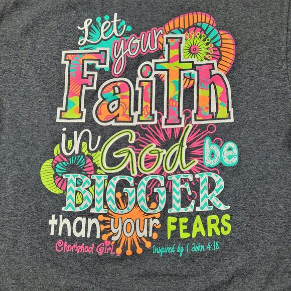 Cherished Girl T-shirt Faith in God Gray Pocket Tee Mod Graphic size Medium - Picture 1 of 6